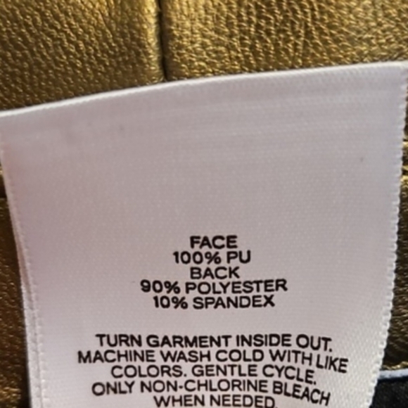 Express Bronze Gold PU Leather Pants, M - Picture 4 of 5